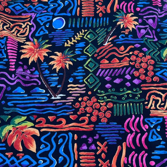 Vintage Units Tropical Print Tank & Matching Wrap Skirt Set Large 100% Rayon - Picture 6 of 13